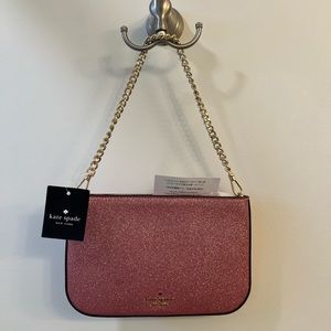 Kate Spade pochette pink glimmer clutch  KE453 New with Tags